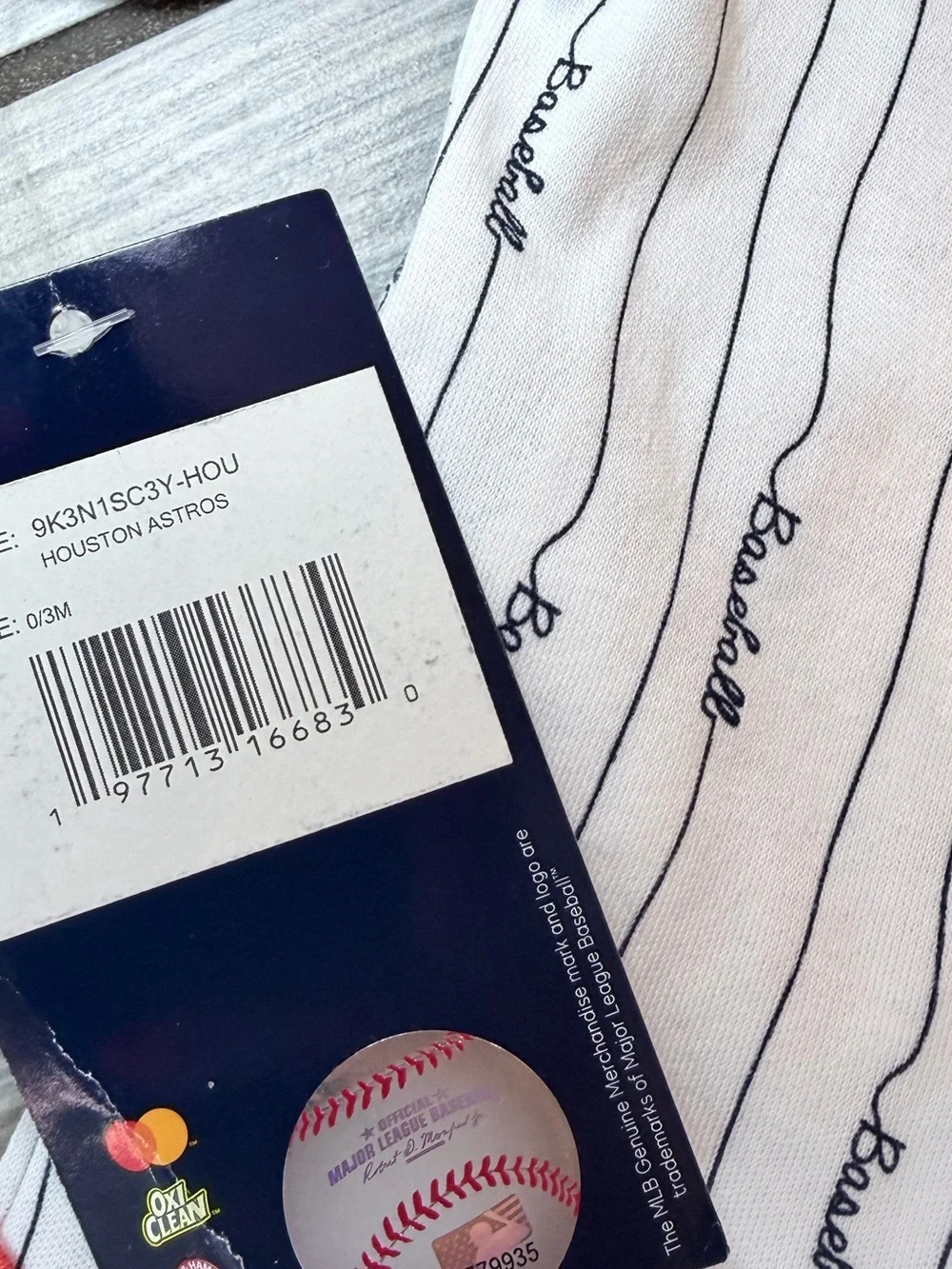MLB Houston Astros baseball Infant Bodysuit in Navy, White & Orange (0-3months)